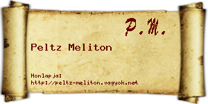 Peltz Meliton névjegykártya